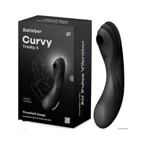 Satisfyer Curvy Trinity 4 - threefold usage - air pulse -léghullámos 2in1 vibrátor (fekete)