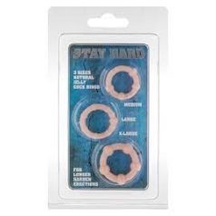 Stay hard 3 db os  péniszgyűrű barna színben