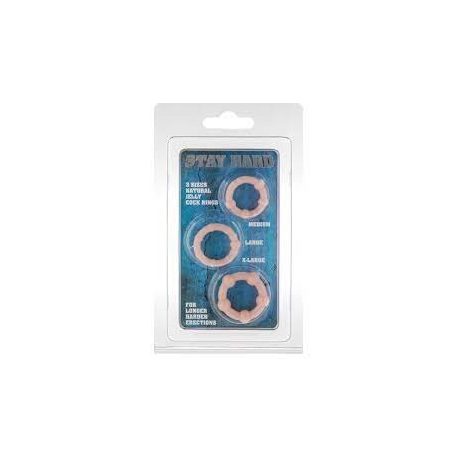 Stay hard 3 db os  péniszgyűrű barna színben