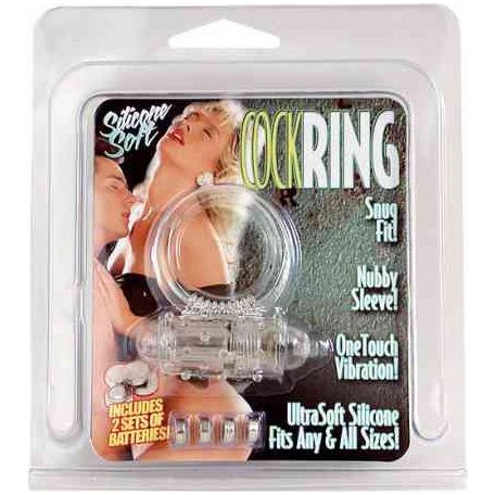 Cockring Ultra Soft! vibrációs péniszgyűrű áttetsző színben