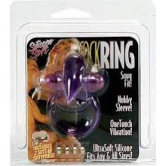   Cock Ring - Vibrációs Csiklóizgatós Péniszgyűrű - Nyuszis  Lila színben 