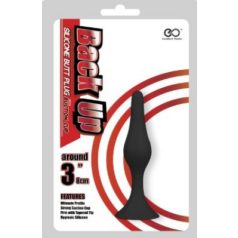 Back up butt plug 3" fekete záróizom tágító