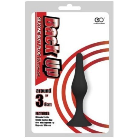 Back up butt plug 3" fekete záróizom tágító