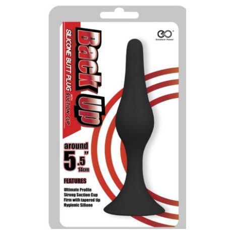 Back up butt plug 5,5" fekete záróizom tágító