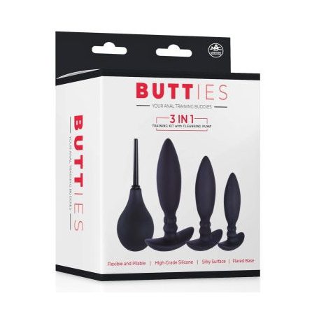 Butties 3 in 1 Training Kit With Cleasing Pump /3 db anál plug+análmosó/