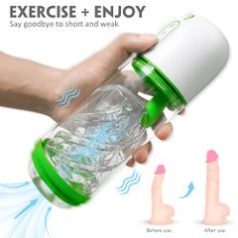   Gvilty Toys Icey Mighty Warrior Icey Masturbator With Handsfree Support 9 Vibration Modes + 3 Suction Modes White/Green 