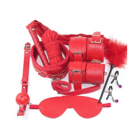 Guilty toys BDSM készlet 10 db-os piros /Sinner