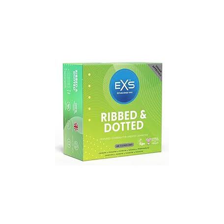 Exs Ribbed & Dotted condoms 3 db bordás óvszer pontokkal
