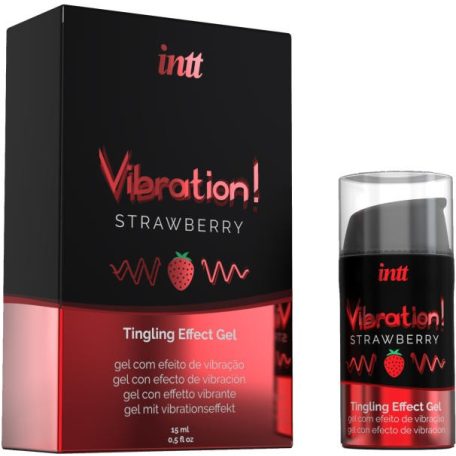 *Intt - Vibration! Strawberry tingling effect gel (15ml) epres folyékony vibrátor