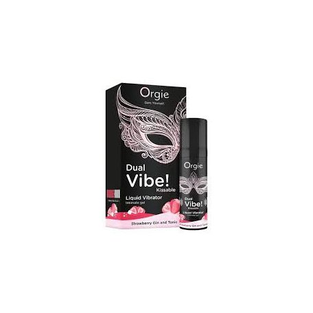 *Orgie Dual Vibe kissable liquid vibrator intimate gel -  (15 ml) folyékony vibrátor - Eper - Gin Tonic