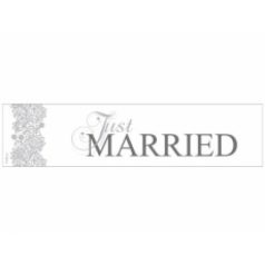Ezüst-fehér Just married rendszámtábla