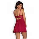 Obsessive - Rosalyne Babydoll - Bordó Csipkebetétes Hálóing