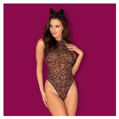   Obsessive Leocatia leopárd jelmez fekete fülecskés fejpánttal L/XL
