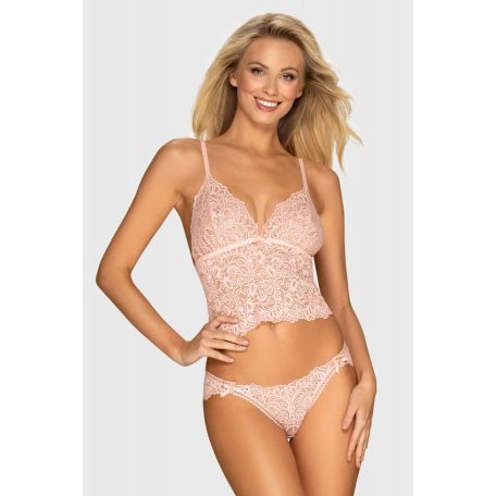 Obsessive - Delicanta Top & Bugyi - Rózsaszín - S/M