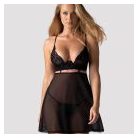 Obsessive  Nutris babydoll& Thong M/L méret fekete színben