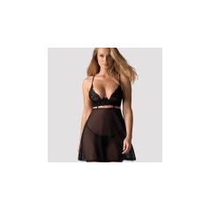 Obsessive  Nutris babydoll& Thong M/L méret fekete színben