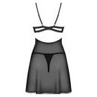 Obsessive  Nutris babydoll& Thong M/L méret fekete színben