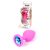 Plug-Jawellery Pink Silikon PLUG Medium- Light Blue Diamond M-es méretű 