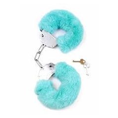 Boss Series Furry Cuffs türkiz színű szőrös bilincs