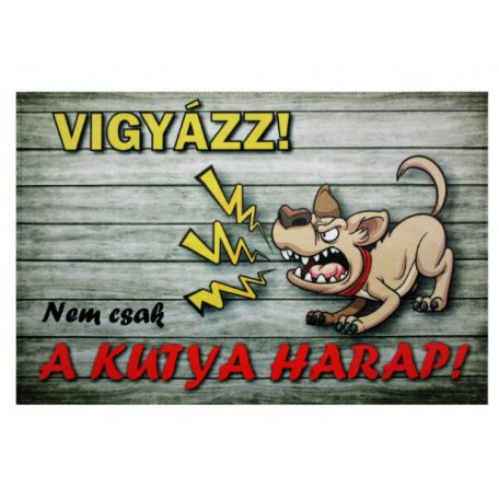 Vigyázz! Nem csak a kutya harap! felíratú lábtörlő