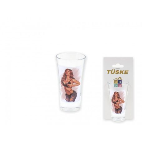 Tüske pálinkás pohár szexi nő 