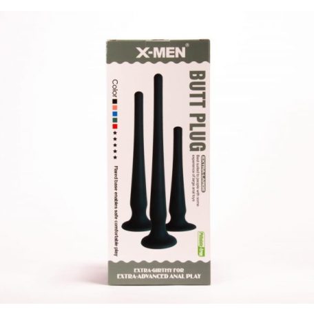 X-MEN Butt Plug Size S Black anál gyöngysor