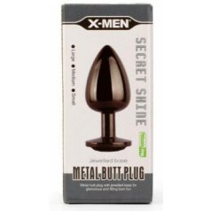   X-Men  Secret Shade Metal Butt Plug  L anál ékszer Fekete kővel