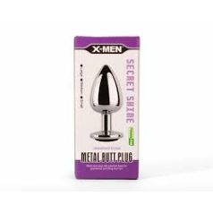X-MEN Secret Shine Metal Butt Plug Black M-es méret