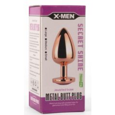  X men metal butt plug M rosegold anál ékszer