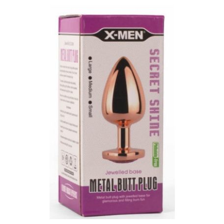  X men metal butt plug M rosegold anál ékszer
