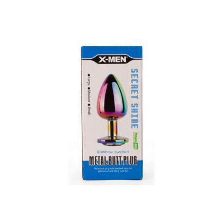 X-MEN Secret Shine Metal Butt Plug szivárványos S anál ékszer