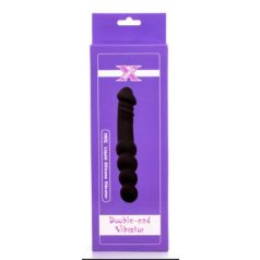   X-Men Double-End Vibrating Butt Plug - szilikon, akkus, vízálló anál vibrátor - 23 cm (fekete)