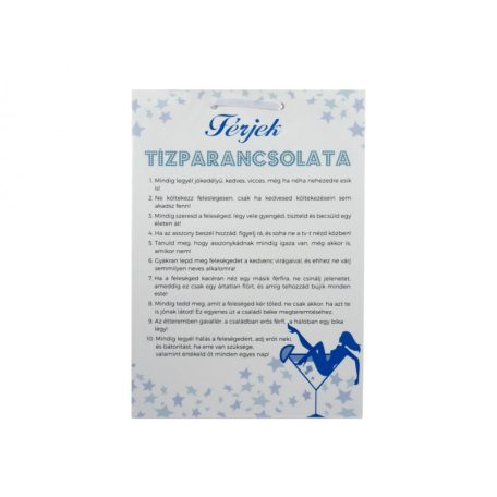 Tábla Férjek tízparancsolata 21x30cm