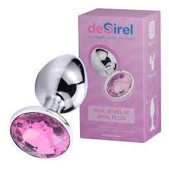 Desirel Pink Jewel M - anál plug (ezüst-pink) 