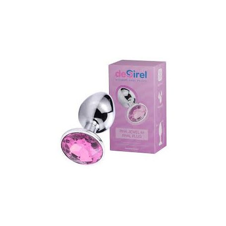 Desirel Pink Jewel M - anál plug (ezüst-pink) 