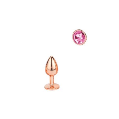 X-Men  Secret Shade Metal Butt Plug Rózgold-rózsaszín kővel M anál ékszer