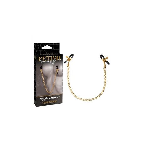 Fetish Fantasy Gold - mellbimbó csipesz (arany)