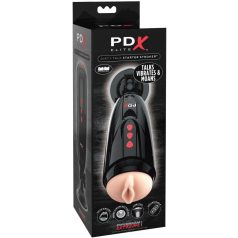   PDX Elite Dirty Talk Starter Stroker Light/Black / letapasztható, interaktív vibrátor/