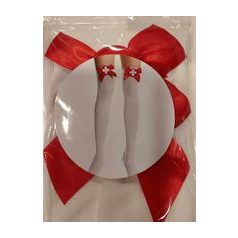 Fehér combfix nővérkés /piros masnival/