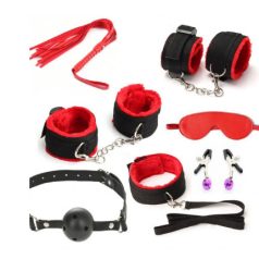   Guilty toys bdsm készlet 7 db-os piros-fekete Mystic Pleasure