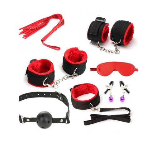 Guilty toys bdsm készlet 7 db-os piros-fekete Mystic Pleasure