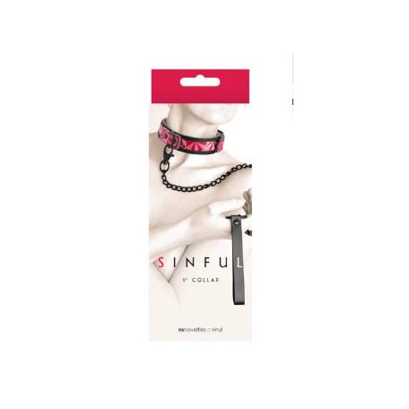 NS Novelties Sinful 1" Collar - póráz (rózsaszín)