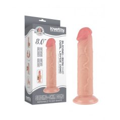   Lovetoy 8'' Sliding Skin Dual Layer Dong Flesh II élethű dildó