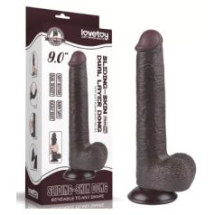 Lovetoy 9'' Sliding Skin Dual Layer Dong /barna/