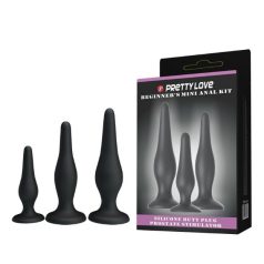   Pretty Love Begginer 's Plug Kit - Anál Tágító Szett 3 db-os fekete