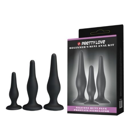 Pretty Love Begginer 's Plug Kit - Anál Tágító Szett 3 db-os fekete