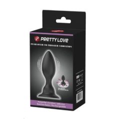   Pretty Love Push Over to Trigger Vibration - szilikon, akkus, letapasztható anál vibrátor - 10,8 cm (fekete)