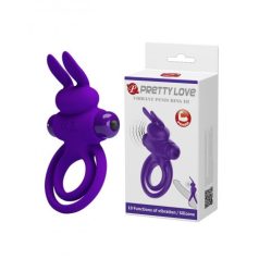   Pretty Love - Vibrant Penis Ring III  - Nyuszis Péniszgyűrű Herére Húzhatós - Lila