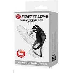   Pretty Love Ruben - szilikon, akkus, csiklóizgatós, vízálló, vibrációs péniszgyűrű - 8,5 cm (fekete)