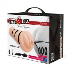   Crazy Bull - Michelle művagina 3 db péniszgyűrűvel, vibro tojással